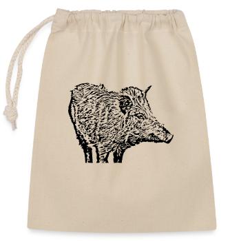 Wild boar Wild boar Pig Sow Pigs - Closable cotton gift bag (25x30cm) - nature - Front
