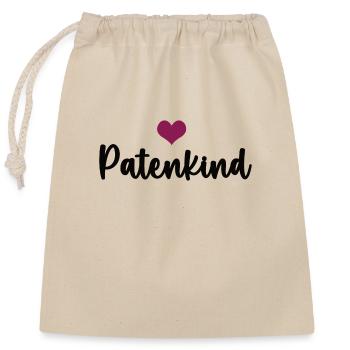 Patenkind Patin Geburtstag Patensohn Patentochter - Verschließbarer Geschenkbeutel aus Baumwolle (25x30cm) - Natur - Vorne