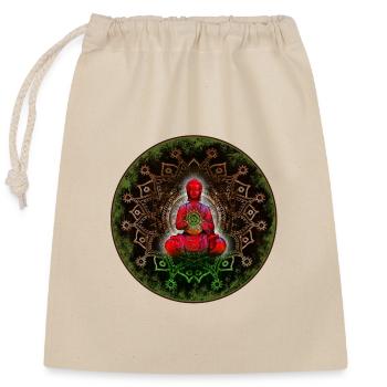 Buddha - Verschließbarer Geschenkbeutel aus Baumwolle (25x30cm) - Natur - Vorne