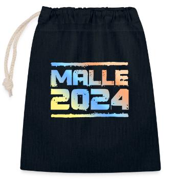 Malle 2024 Bunt - Verschließbarer Geschenkbeutel aus Baumwolle (25x30cm) - Navy - Vorne