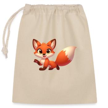 FOX4 - Verschließbarer Geschenkbeutel aus Baumwolle (25x30cm) - Natur - Vorne