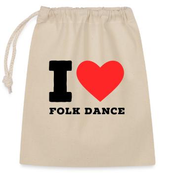 I love folk dance - Closable cotton gift bag (25x30cm) - nature - Front