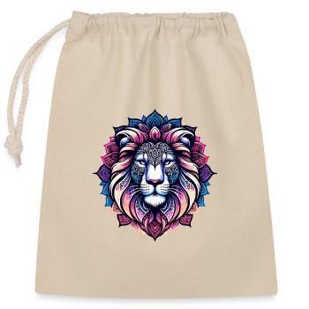 Mandala Lion mystique - Sac cadeau en coton avec cordon (25 x 30 cm) - nature - Devant