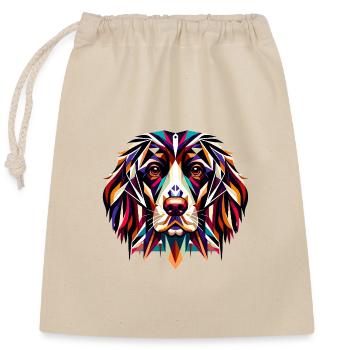 English Springer Spaniel: Geometrische Farbpracht - Verschließbarer Geschenkbeutel aus Baumwolle (25x30cm) - Natur - Vorne