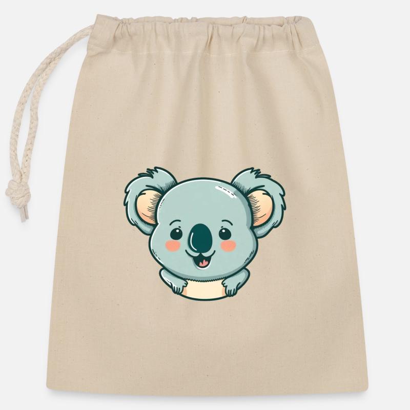 Koala Geschenkbeutel - Verschließbarer Geschenkbeutel aus Baumwolle (25x30cm) - Natur