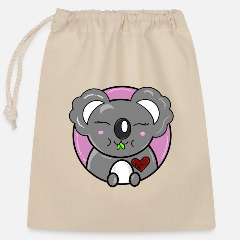 Koala - Closable cotton gift bag (25x30cm) - nature