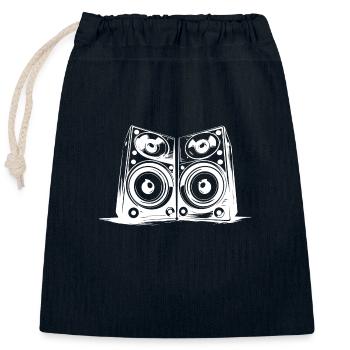 Haut-parleurs de fête de musique Basse - Sac cadeau en coton avec cordon (25 x 30 cm) - bleu marine - Devant
