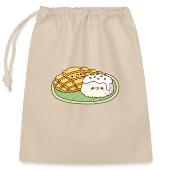 Cute Mango Sticky Rice Thai Food - Closable cotton gift bag (25x30cm) - nature - Front