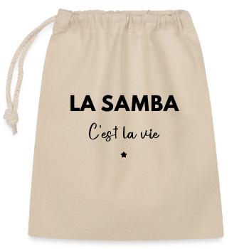 La Samba c’est la vie - Sac cadeau en coton avec cordon (25 x 30 cm) - nature - Devant
