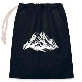 Mountains Alps Silhouette - Closable cotton gift bag (25x30cm) - navy - Front