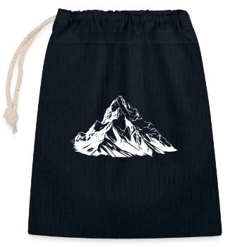 Mountains Symbol Silhouette - Closable cotton gift bag (25x30cm) - navy - Front