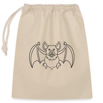 Fledermaus, Fledermäuse, Geschenk, Geschenkidee - Verschließbarer Geschenkbeutel aus Baumwolle (25x30cm) - Natur - Vorne