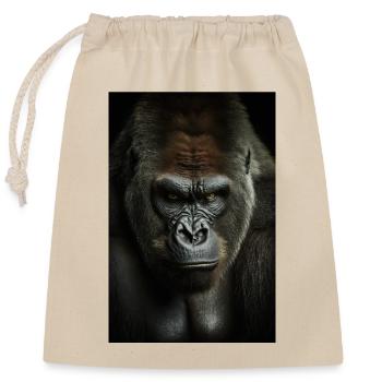 Gorilla Affe Cool - Verschließbarer Geschenkbeutel aus Baumwolle (25x30cm) - Natur - Vorne