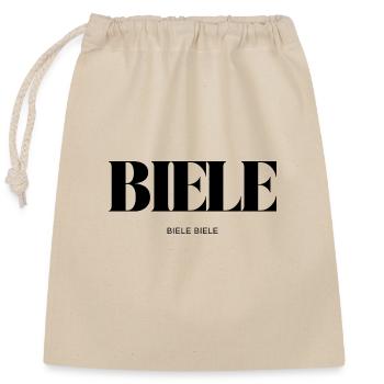 BIELE BIELE BIELE - Verschließbarer Geschenkbeutel aus Baumwolle (25x30cm) - Natur - Vorne