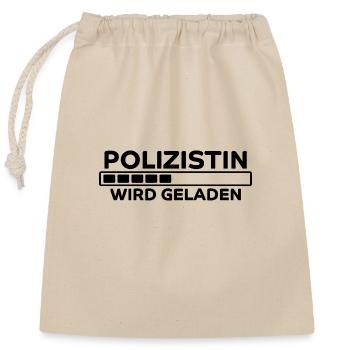 Polizistin Spruch Polizei Witz Polizistin Geschenk - Verschließbarer Geschenkbeutel aus Baumwolle (25x30cm) - Natur - Vorne