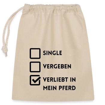 Single Vergeben Verliebt - Verschließbarer Geschenkbeutel aus Baumwolle (25x30cm) - Natur - Vorne