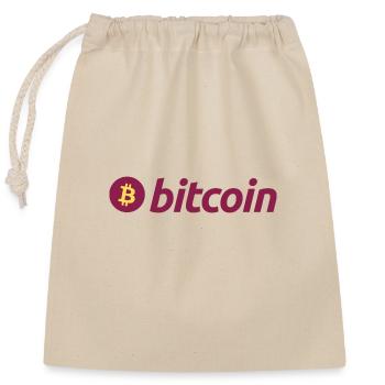 Bitcoin - Closable cotton gift bag (25x30cm) - nature - Front
