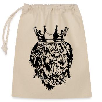 Briard Berger de Brie Krone Dog Dogs Wilsigns - Closable cotton gift bag (25x30cm) - nature - Front