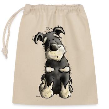 Schnauzer - Sac cadeau en coton avec cordon (25 x 30 cm) - nature - Devant