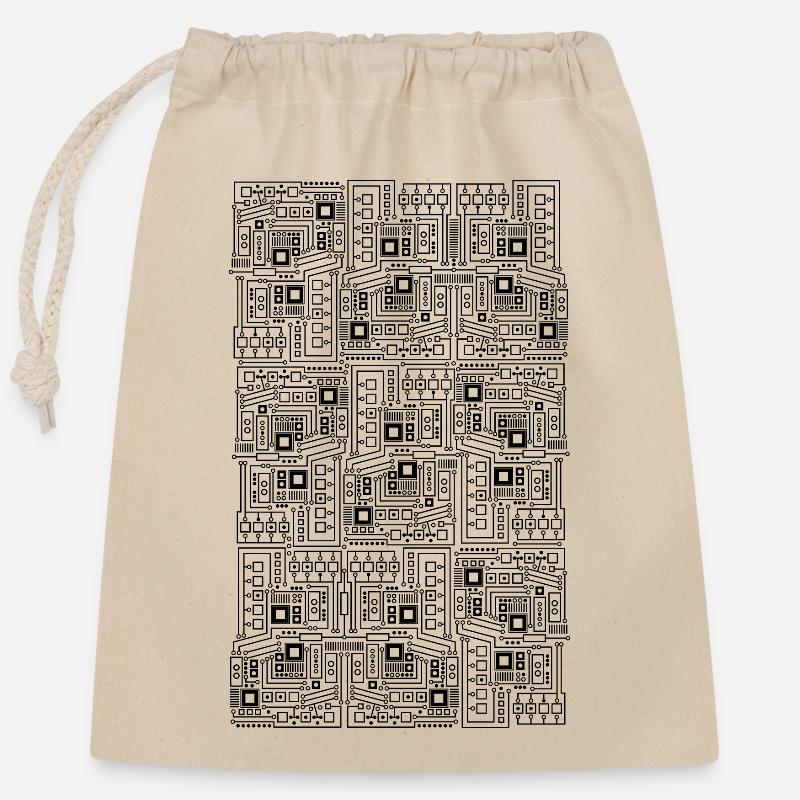 Platine CPU Motiv Technik Muster Computer Geschenk - Verschließbarer Geschenkbeutel aus Baumwolle (25x30cm) - Natur