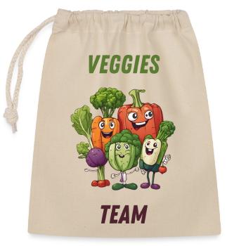 Veggies Team: Colorful Vegetables - Closable cotton gift bag (25x30cm) - nature - Front