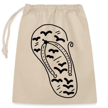 Flip flop shoe - Closable cotton gift bag (25x30cm) - nature - Front
