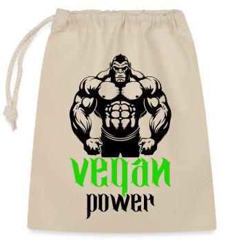 Gorilla Bodybuilder Vegan - Closable cotton gift bag (25x30cm) - nature - Front