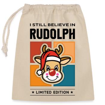 Rudolph - Verschließbarer Geschenkbeutel aus Baumwolle (25x30cm) - Natur - Vorne