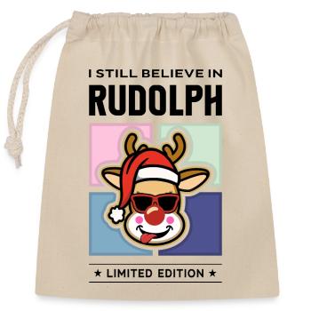 Rudolph - Verschließbarer Geschenkbeutel aus Baumwolle (25x30cm) - Natur - Vorne