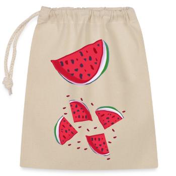 Watermelon - Closable cotton gift bag (25x30cm) - nature - Front