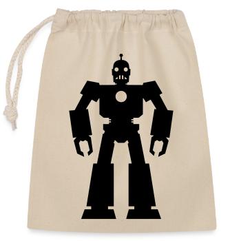 Roboter – KI Technik Sci-Fi Nerd Design - Verschließbarer Geschenkbeutel aus Baumwolle (25x30cm) - Natur - Vorne