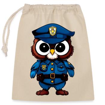 Police des Hiboux - Sac cadeau en coton avec cordon (25 x 30 cm) - nature - Devant