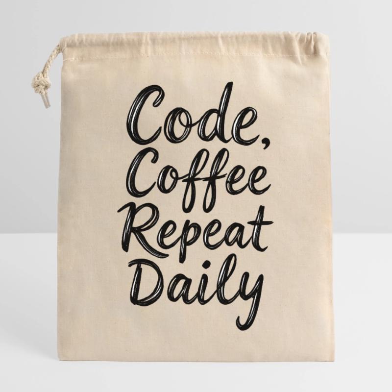 Code Sleep Debug Repeat Programmer Shirt Sac cadeau en coton avec cordon (25 x 30 cm)