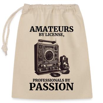Vintage-Amateurfunk-Enthusiasten Amateure nach Lizenz - Verschließbarer Geschenkbeutel aus Baumwolle (25x30cm) - Natur - Vorne