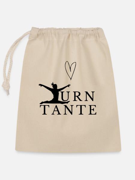 Turntante / Trainerin / Übungsleiterin - Verschließbarer Geschenkbeutel aus Baumwolle (25x30cm) - Natur