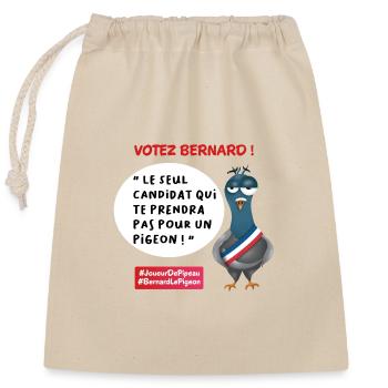 Bernard Le Pigeon, Präsident! - Verschließbarer Geschenkbeutel aus Baumwolle (25x30cm) - Natur - Vorne