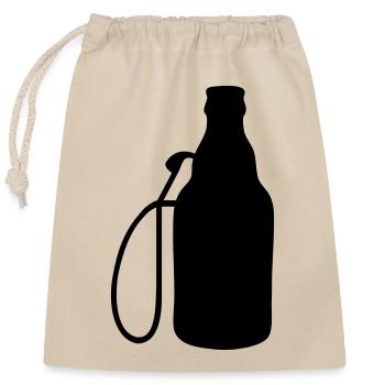 Biertankstelle - Verschließbarer Geschenkbeutel aus Baumwolle (25x30cm) - Natur - Vorne
