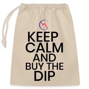Buy the dip bitcoin crypto - Closable cotton gift bag (25x30cm) - nature - Front