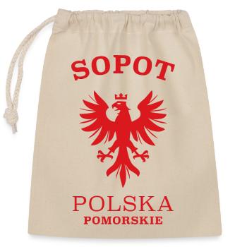 SOPOT Zoppot Polen Polska Poland - Closable cotton gift bag (25x30cm) - nature - Front