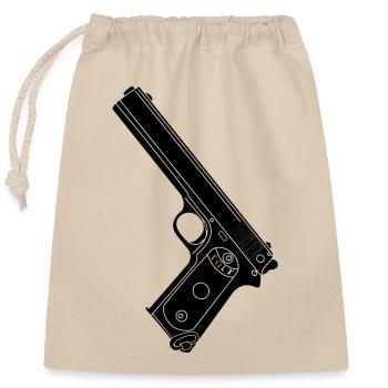 Military Pistol 38 Colt - Closable cotton gift bag (25x30cm) - nature - Front