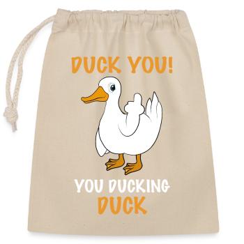 Drôle de canard vous canard - Sac cadeau en coton avec cordon (25 x 30 cm) - nature - Devant