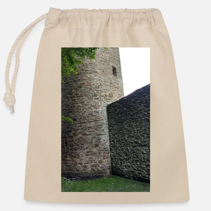 Castle ruin - Closable cotton gift bag (25x30cm) - nature