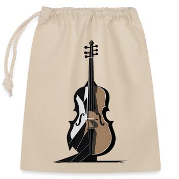 Abstract Cello - Closable cotton gift bag (25x30cm) - nature - Front