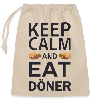 Restez calme et mangez des dictons de kebab drôles - Sac cadeau en coton avec cordon (25 x 30 cm) - nature - Devant