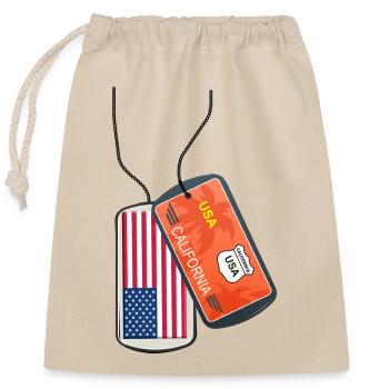 Plaque d’identité California Flag USA - Sac cadeau en coton avec cordon (25 x 30 cm) - nature - Devant