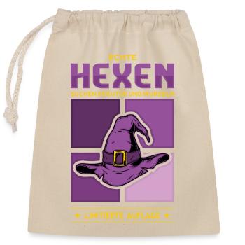 Hexen - Verschließbarer Geschenkbeutel aus Baumwolle (25x30cm) - Natur - Vorne