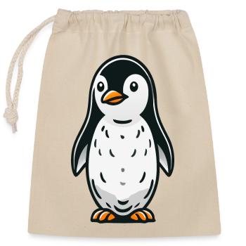 pinguin - Verschließbarer Geschenkbeutel aus Baumwolle (25x30cm) - Natur - Vorne