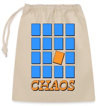 CHAOS – Geometrische Unordnung - Verschließbarer Geschenkbeutel aus Baumwolle (25x30cm) - Natur - Vorne