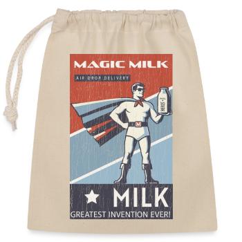 Magic Milk la plus grande invention chemise drôle ironique - Sac cadeau en coton avec cordon (25 x 30 cm) - nature - Devant
