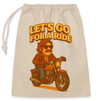 Let’s Go For a Ride - Sac cadeau en coton avec cordon (25 x 30 cm) - nature - Devant